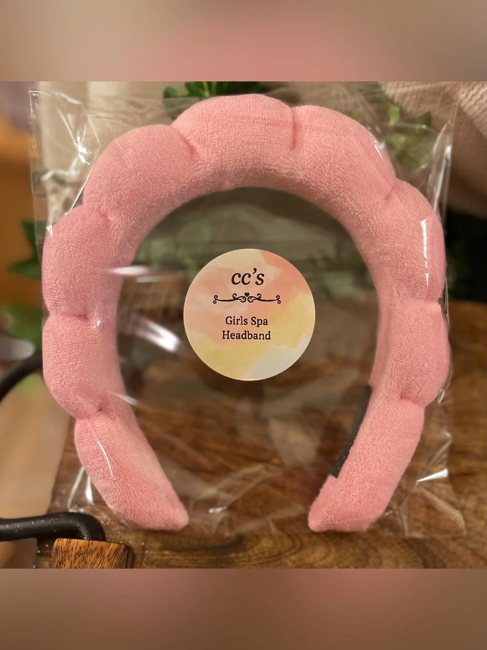 Girls Plush Spa Headbands - White & Pink Lot of 8 Pieces